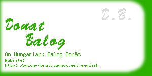donat balog business card
